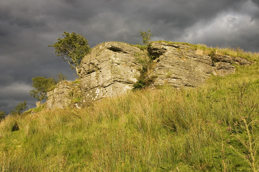 Outcropping near Rhiwfelen